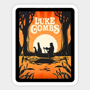 Vintage luke combs sunset Sticker